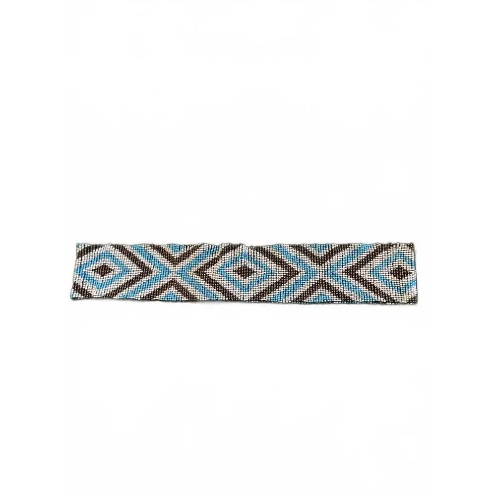 Handcrafted Beaded Belt with Geometric Design